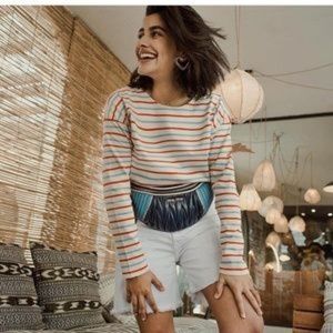 NWOT Kule Striped Boyfriend Shirt Sz L